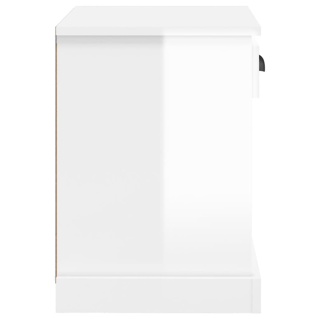 Berkfield Bedside Cabinet High Gloss White 43x36x50 cm