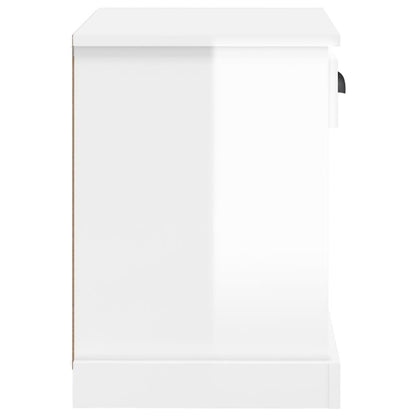 Berkfield Bedside Cabinet High Gloss White 43x36x50 cm