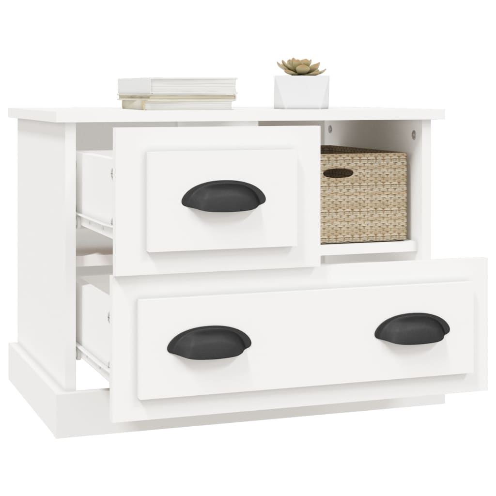 Berkfield Bedside Cabinet White 60x39x45 cm