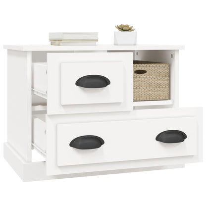 Berkfield Bedside Cabinet White 60x39x45 cm
