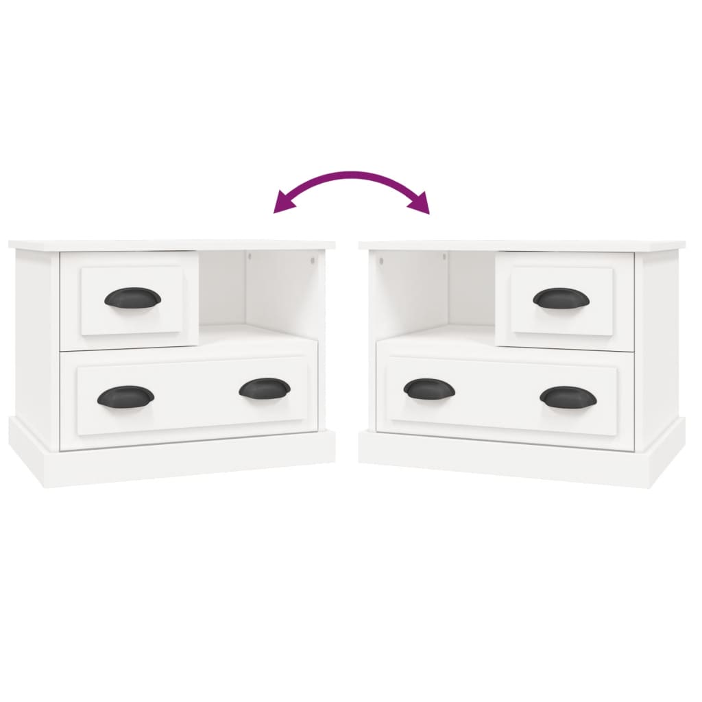Berkfield Bedside Cabinet White 60x39x45 cm