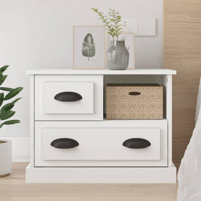 Berkfield Bedside Cabinet White 60x39x45 cm