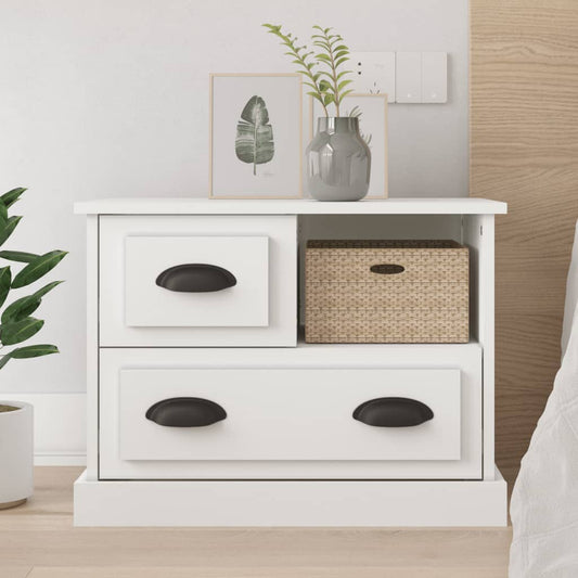 Berkfield Bedside Cabinet White 60x39x45 cm