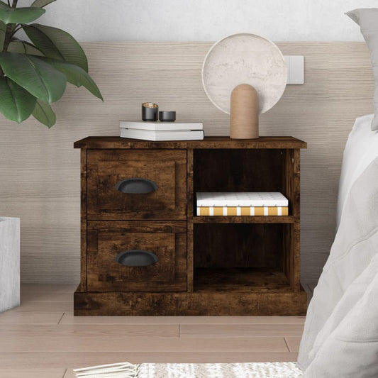 Berkfield Bedside Cabinet Smoked Oak 60x35.5x45 cm