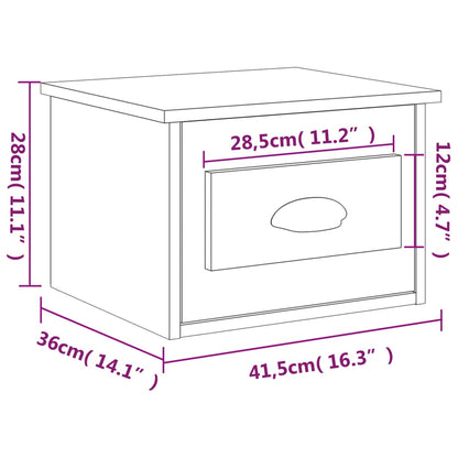 Berkfield Wall-mounted Bedside Cabinet White 41.5x36x28cm