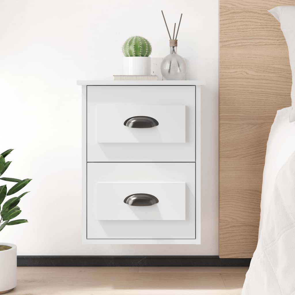 Berkfield Wall-mounted Bedside Cabinets 2 pcs White 41.5x36x53cm