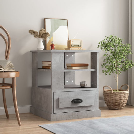 Berkfield Side Table Concrete Grey 50x50x60 cm Engineered Wood