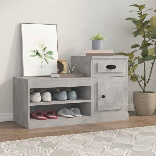 Berkfield Shoe Cabinet Concrete Grey 100x42x60 cm Engineered Wood