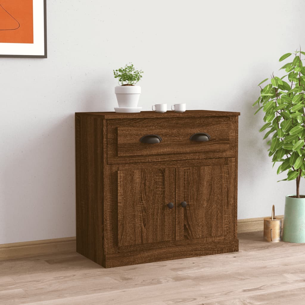 Berkfield Sideboard Brown Oak 70x35.5x67.5 cm Engineered Wood