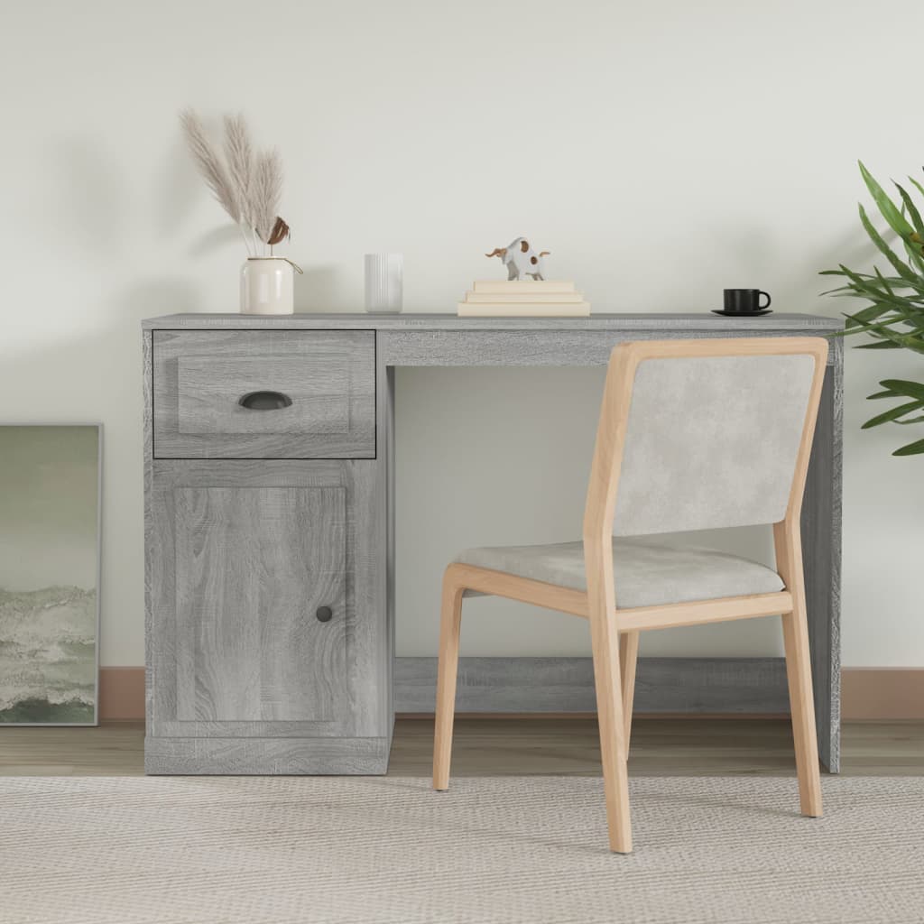 Berkfield Desk with Drawer Grey Sonoma 115x50x75 cm Engineered Wood