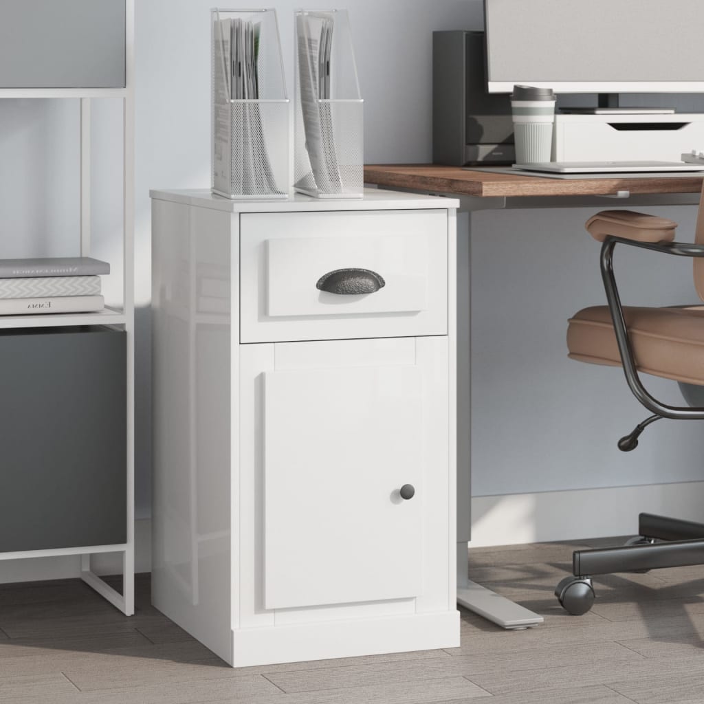 Berkfield Side Cabinet with Drawer High Gloss White 40x50x75 cm Engineered Wood