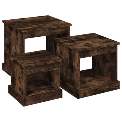 Berkfield Nesting Tables 3 pcs Smoked Oak Engineered Wood