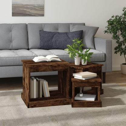 Berkfield Nesting Tables 3 pcs Smoked Oak Engineered Wood