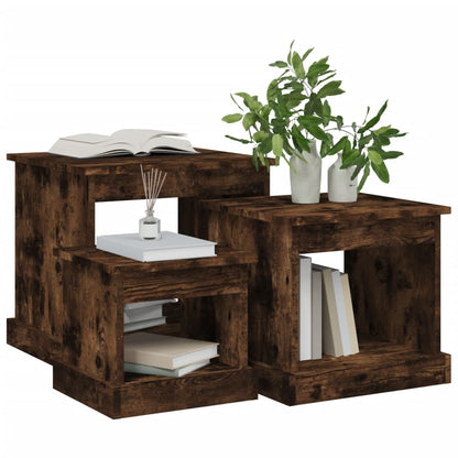 Berkfield Nesting Tables 3 pcs Smoked Oak Engineered Wood
