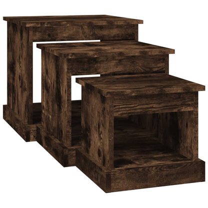 Berkfield Nesting Tables 3 pcs Smoked Oak Engineered Wood