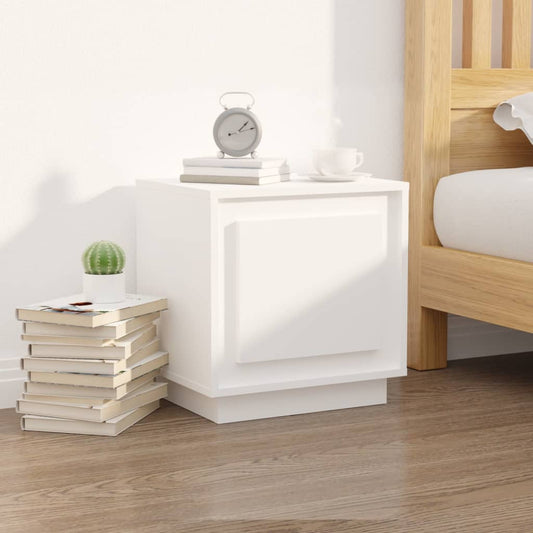 Berkfield Bedside Cabinet White 44x35x45 cm Engineered Wood