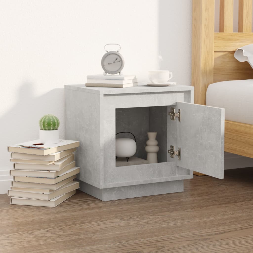 Berkfield Bedside Cabinet Concrete Grey 44x35x45 cm Engineered Wood