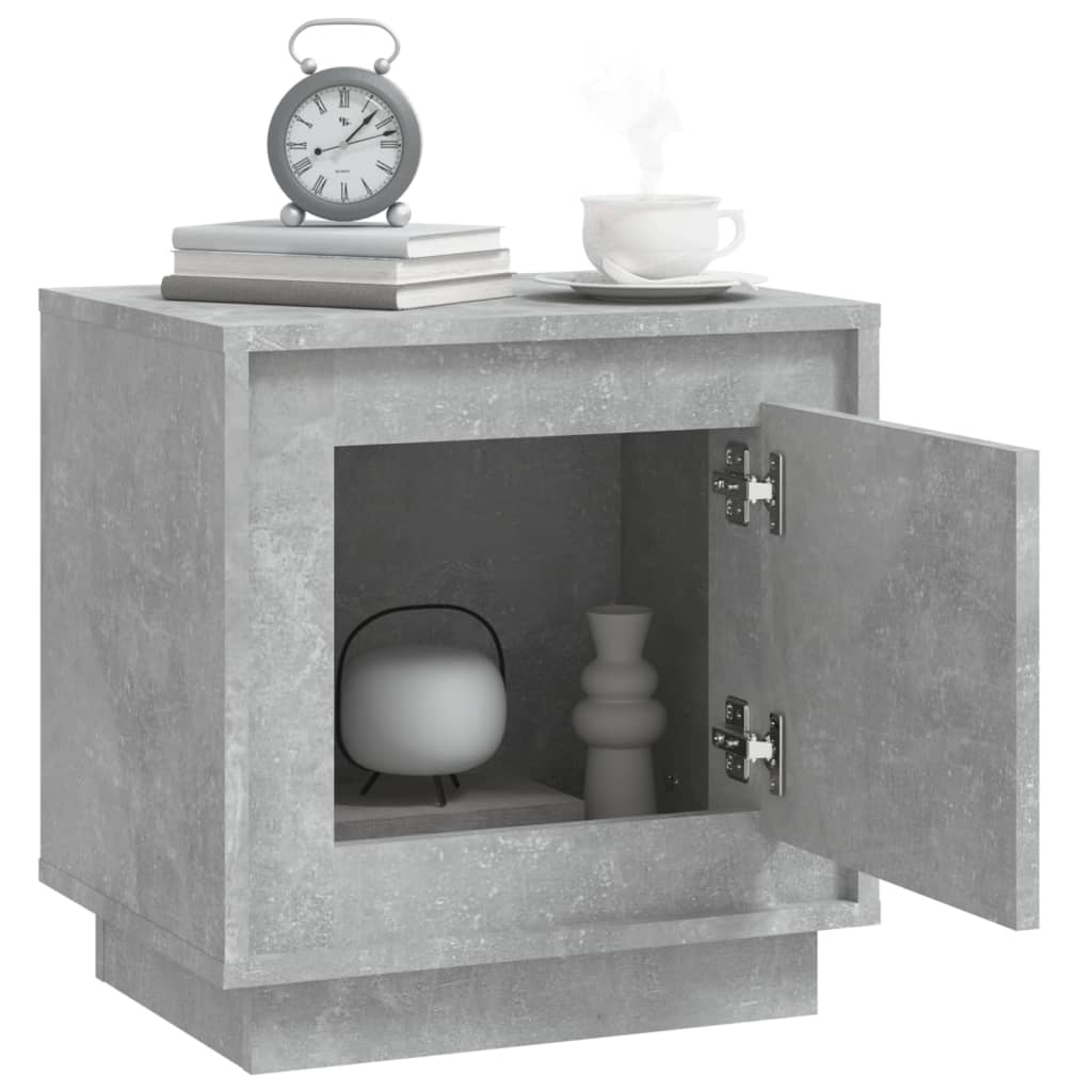 Berkfield Bedside Cabinet Concrete Grey 44x35x45 cm Engineered Wood
