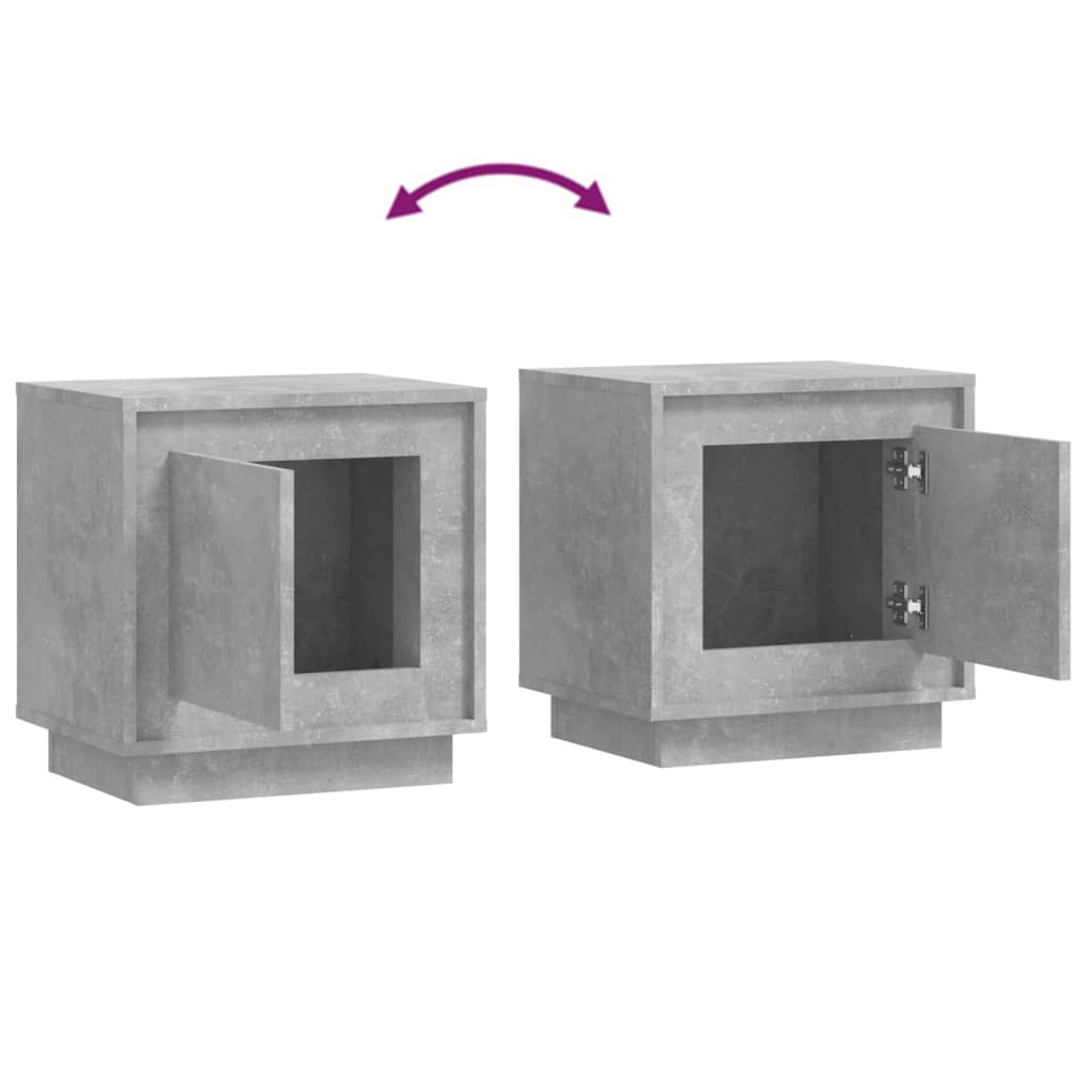 Berkfield Bedside Cabinet Concrete Grey 44x35x45 cm Engineered Wood