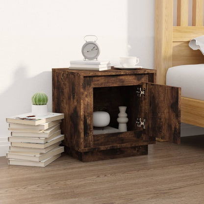Berkfield Bedside Cabinet Smoked Oak 44x35x45 cm Engineered Wood