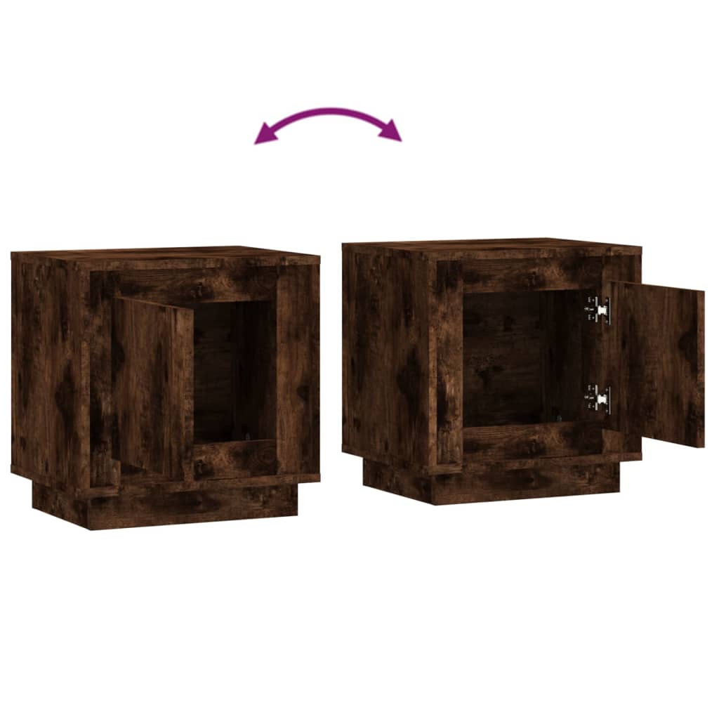 Berkfield Bedside Cabinet Smoked Oak 44x35x45 cm Engineered Wood