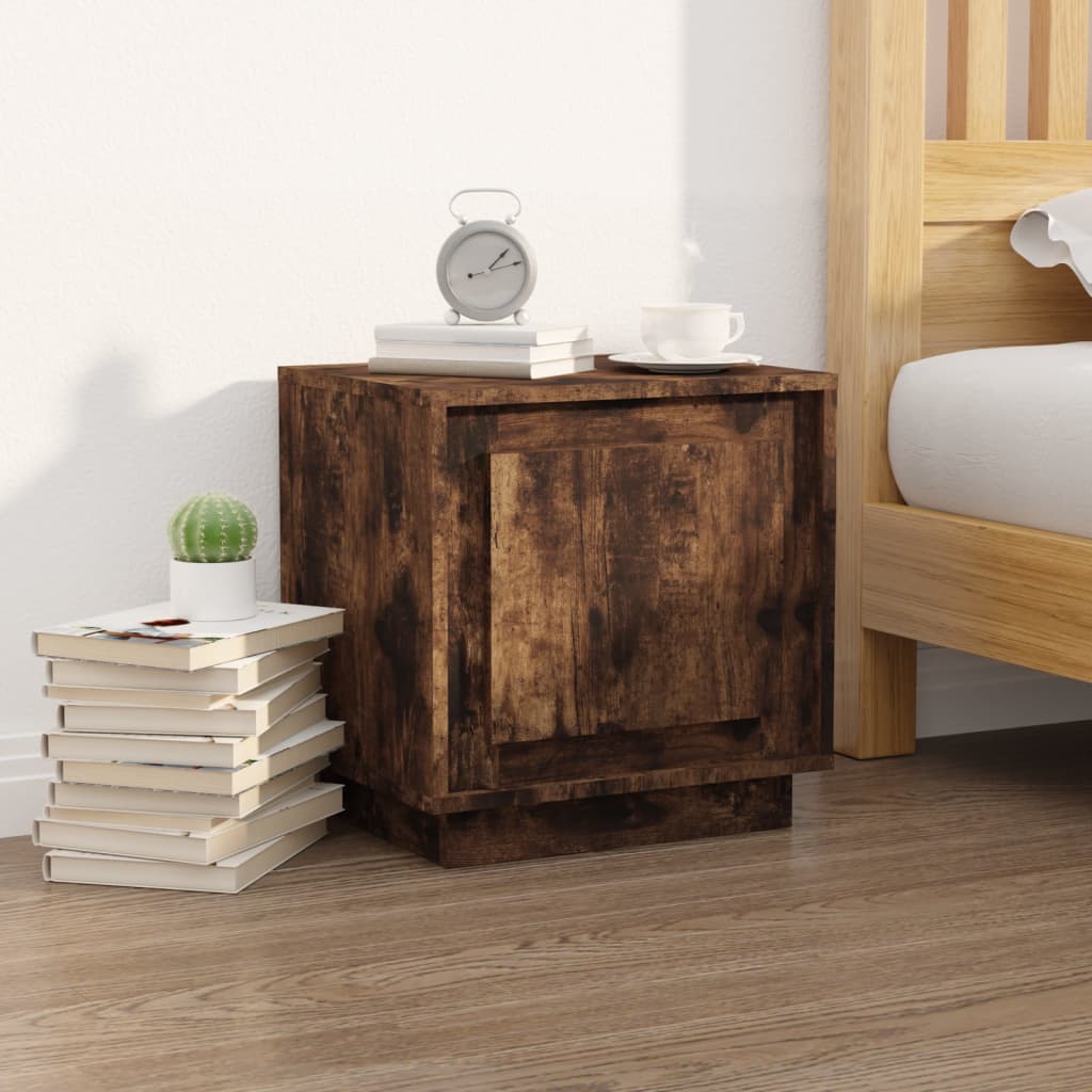 Berkfield Bedside Cabinet Smoked Oak 44x35x45 cm Engineered Wood