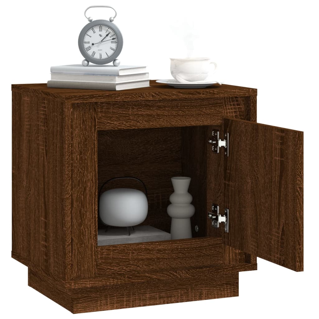 Berkfield Bedside Cabinet Brown Oak 44x35x45 cm Engineered Wood