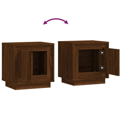 Berkfield Bedside Cabinet Brown Oak 44x35x45 cm Engineered Wood