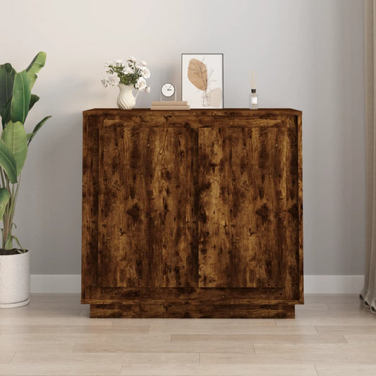 Berkfield Sideboard Smoked Oak 80x34x75 cm Engineered Wood