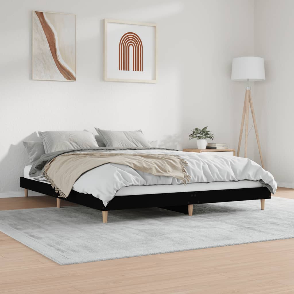 Berkfield Bed Frame Black 180x200 cm Engineered Wood