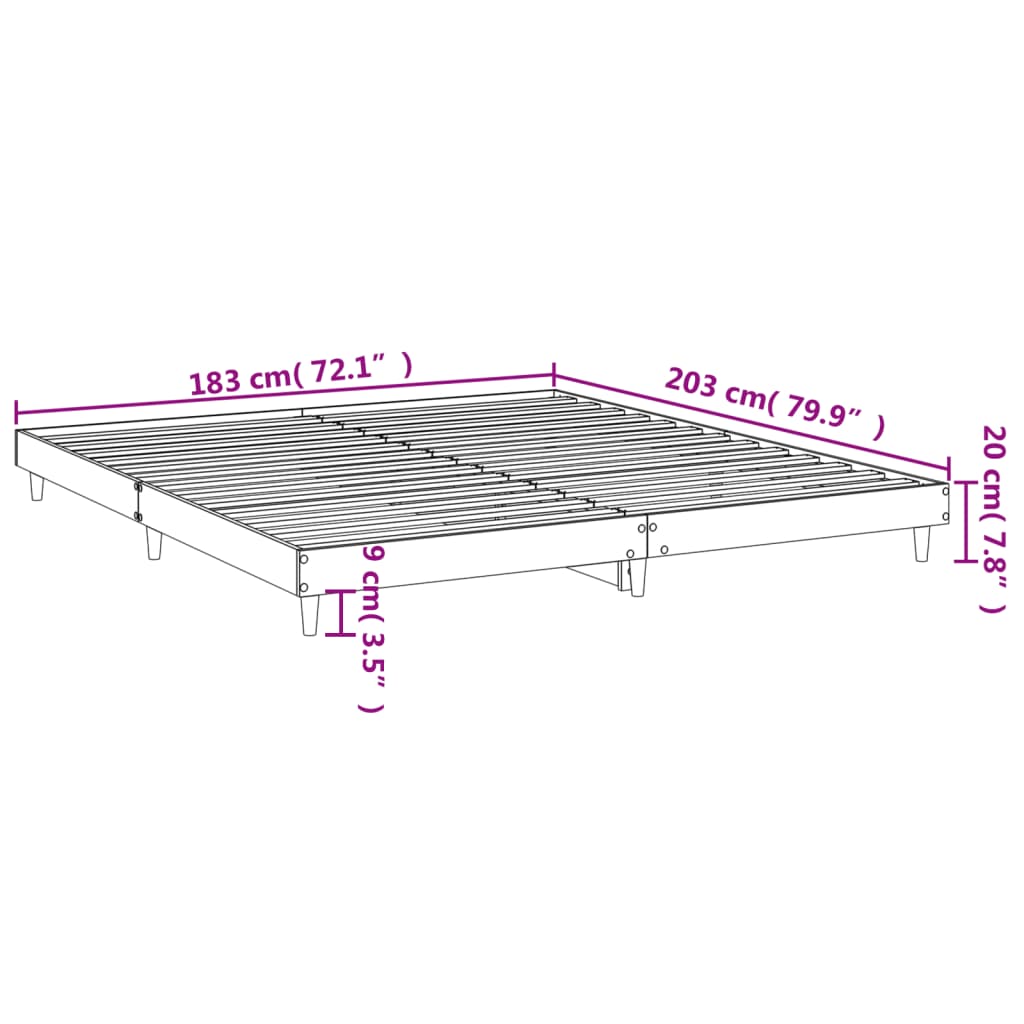 Berkfield Bed Frame Black 180x200 cm Engineered Wood