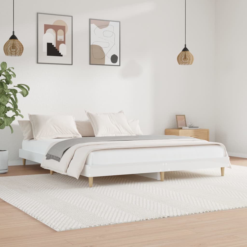 Berkfield Bed Frame High Gloss White 180x200 cm Engineered Wood
