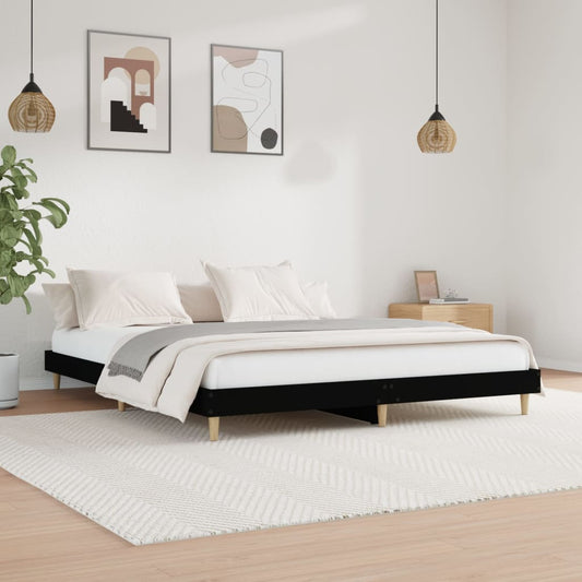 Berkfield Bed Frame Black 140x200 cm Engineered Wood