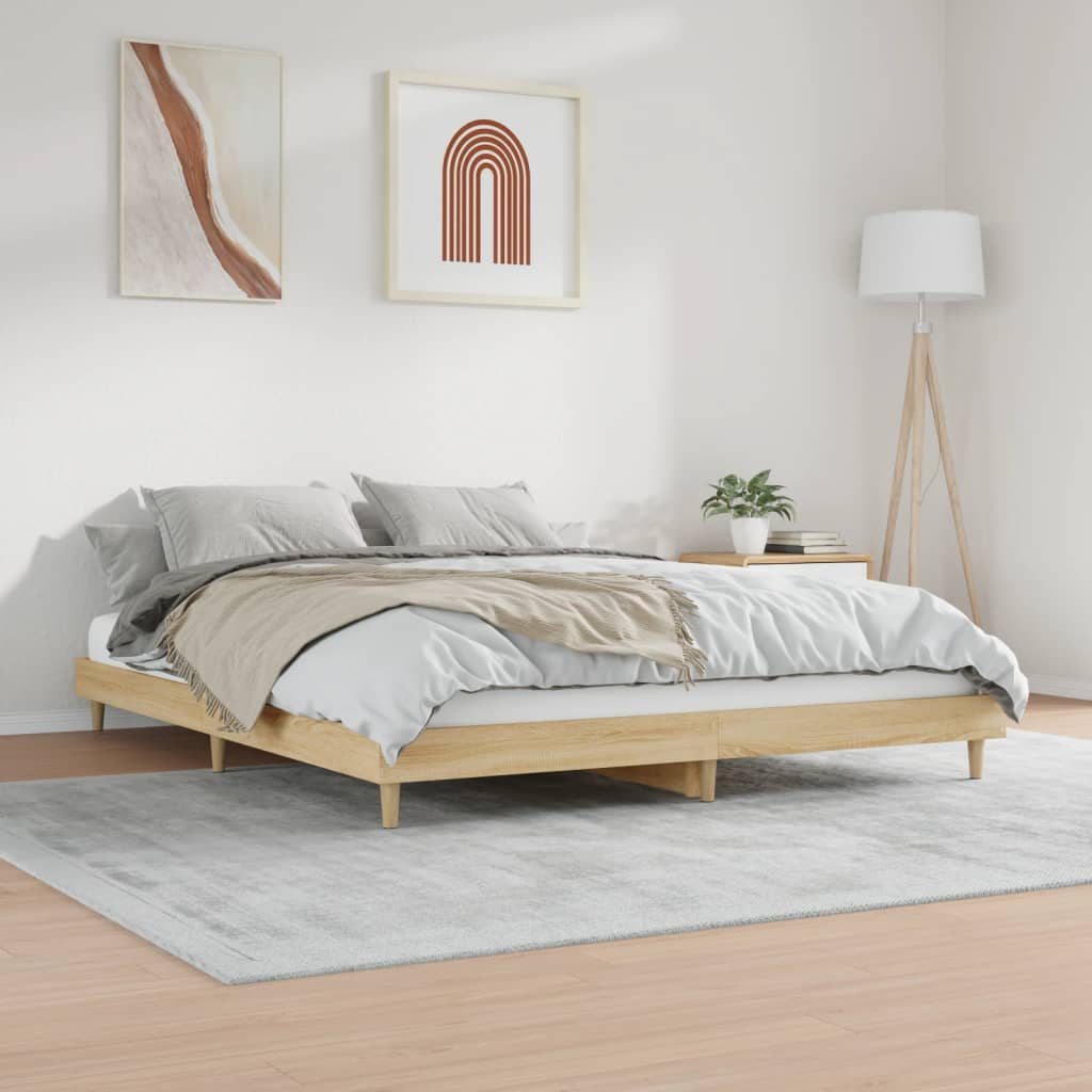 Berkfield Bed Frame Sonoma Oak 140x200 cm Engineered Wood