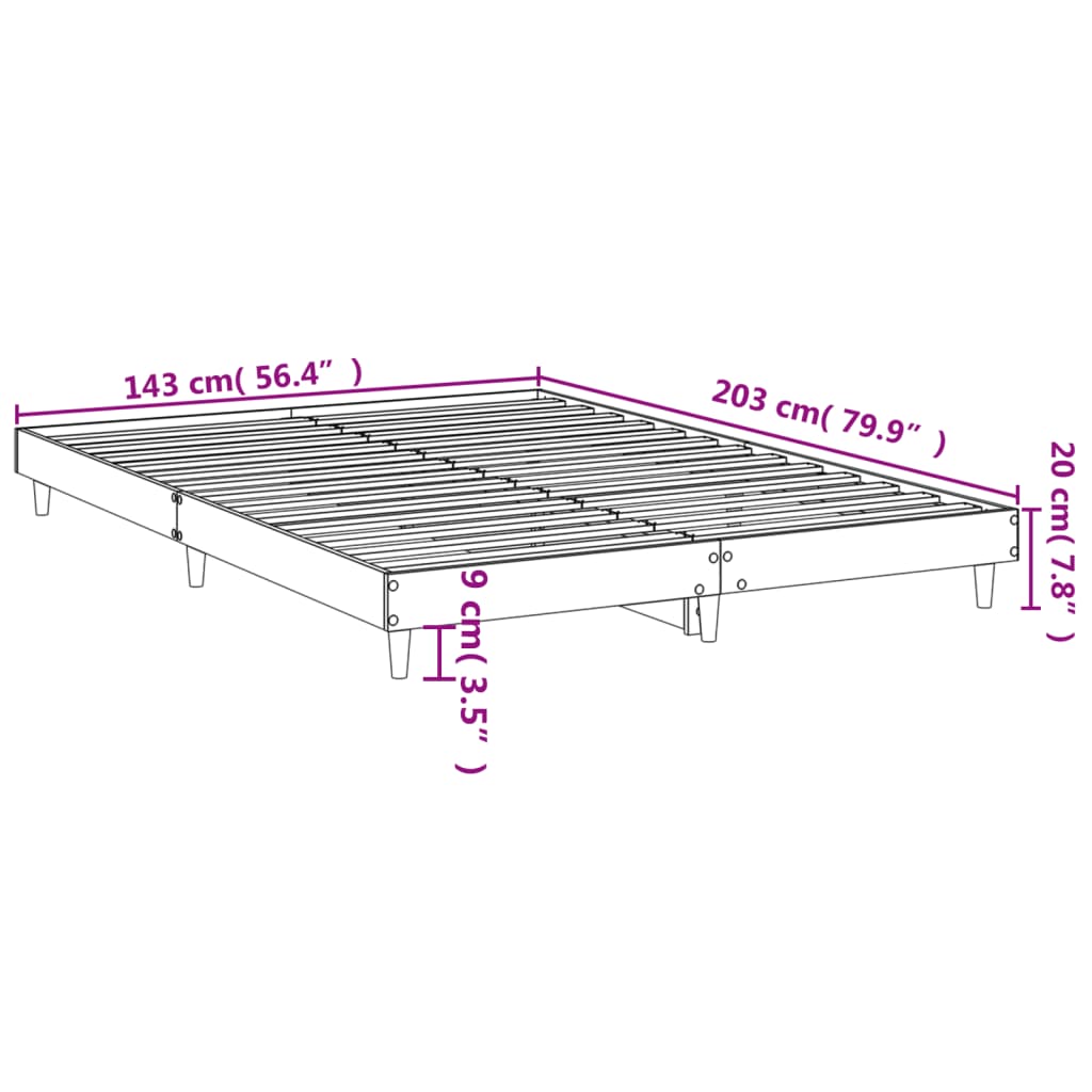 Berkfield Bed Frame Sonoma Oak 140x200 cm Engineered Wood