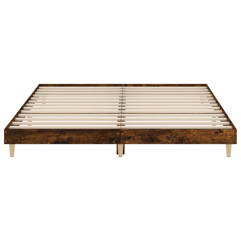 Berkfield Bed Frame Smoked Oak 140x200 cm Engineered Wood