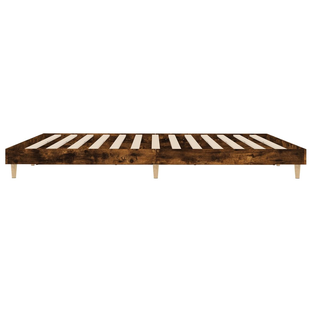 Berkfield Bed Frame Smoked Oak 140x200 cm Engineered Wood