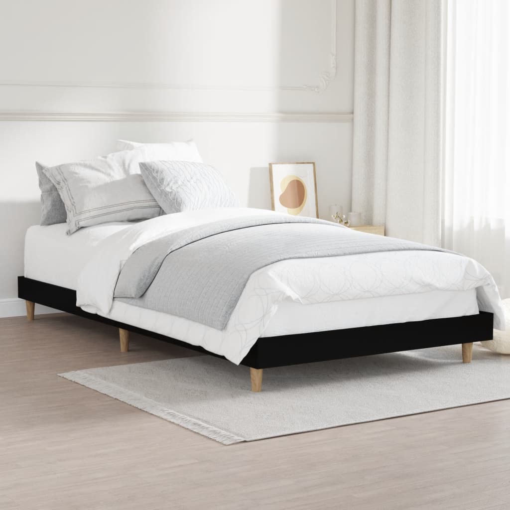 Berkfield Bed Frame Black 100x200 cm Engineered Wood