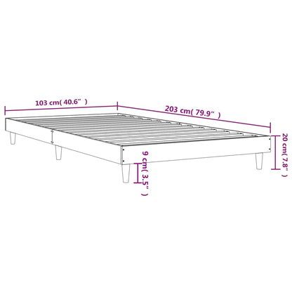 Berkfield Bed Frame Black 100x200 cm Engineered Wood
