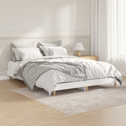 Berkfield Bed Frame High Gloss White 140x190 cm Engineered Wood