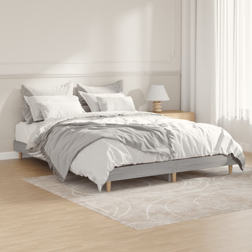Berkfield Bed Frame Grey Sonoma 135x190 cm Engineered Wood