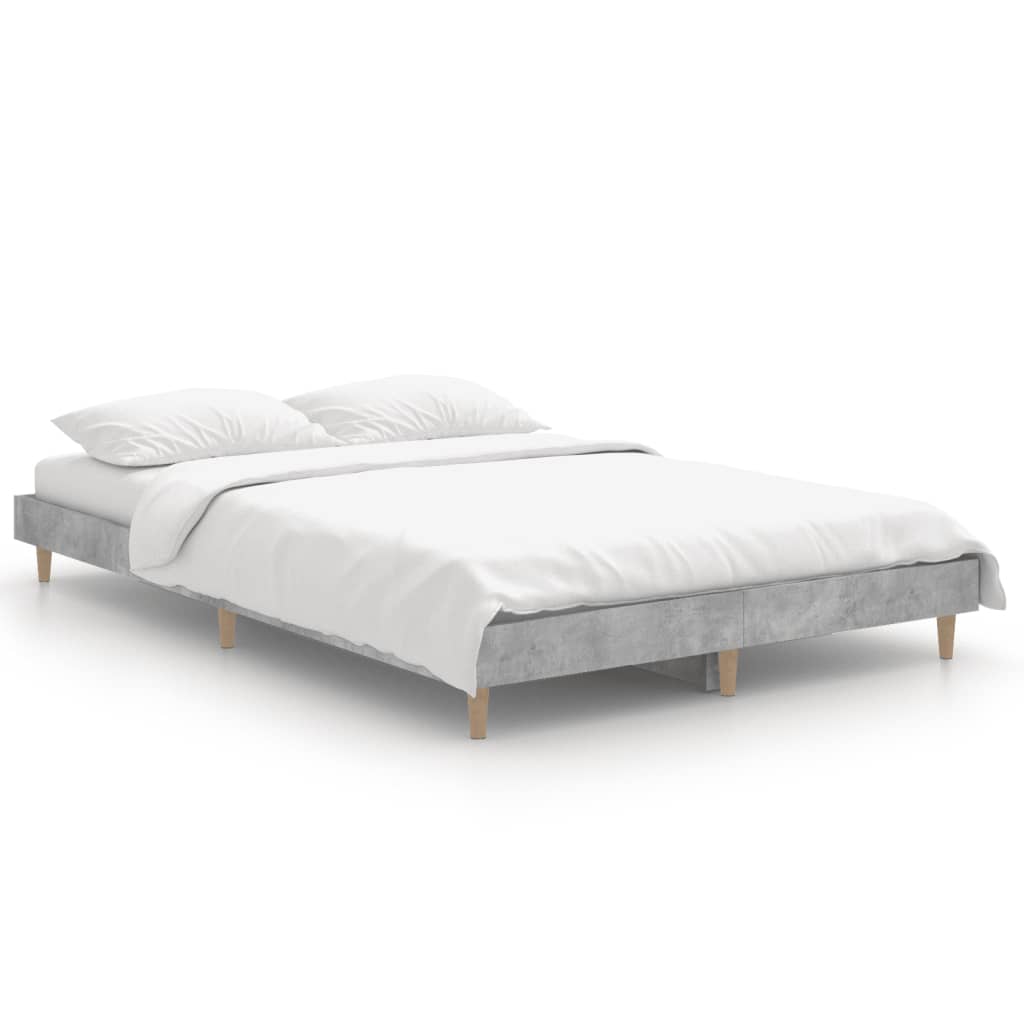 Berkfield Bed Frame Concrete Grey 120x190 cm Engineered Wood