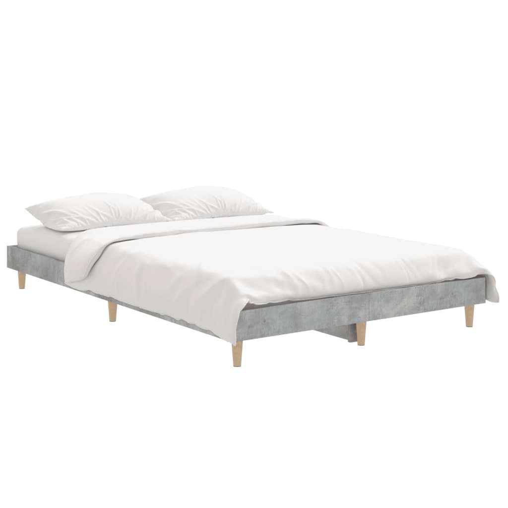 Berkfield Bed Frame Concrete Grey 120x190 cm Engineered Wood
