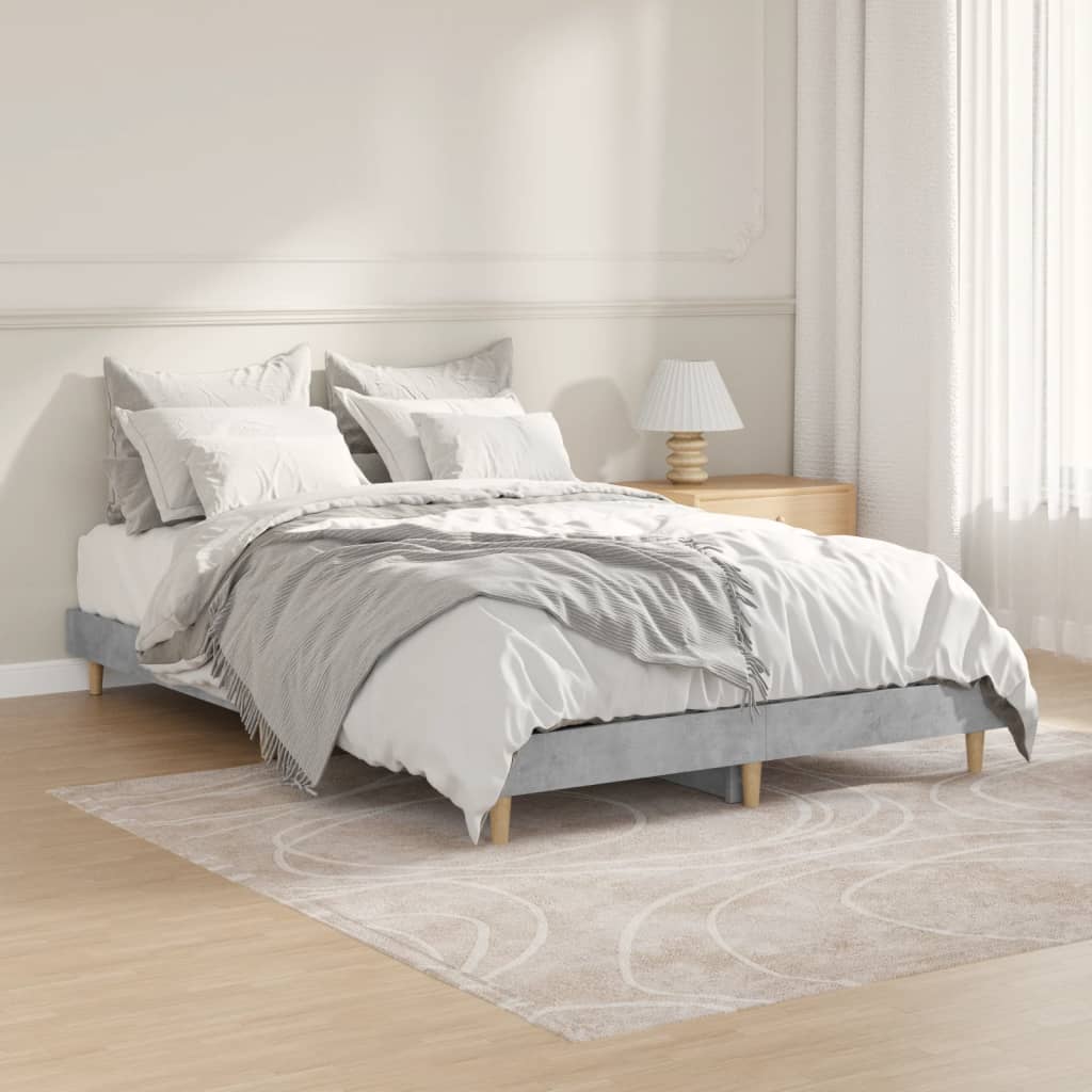 Berkfield Bed Frame Concrete Grey 120x190 cm Engineered Wood