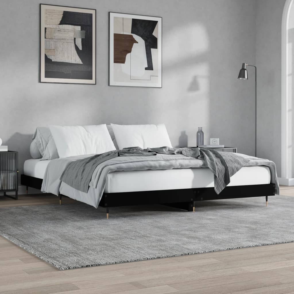 Berkfield Bed Frame Black 200x200 cm Engineered Wood
