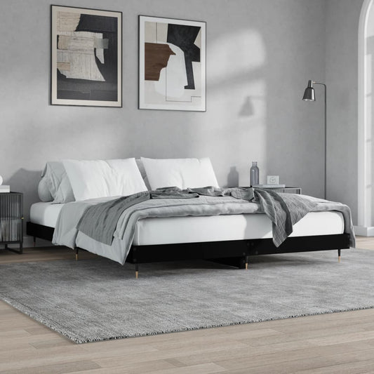 Berkfield Bed Frame Black 200x200 cm Engineered Wood