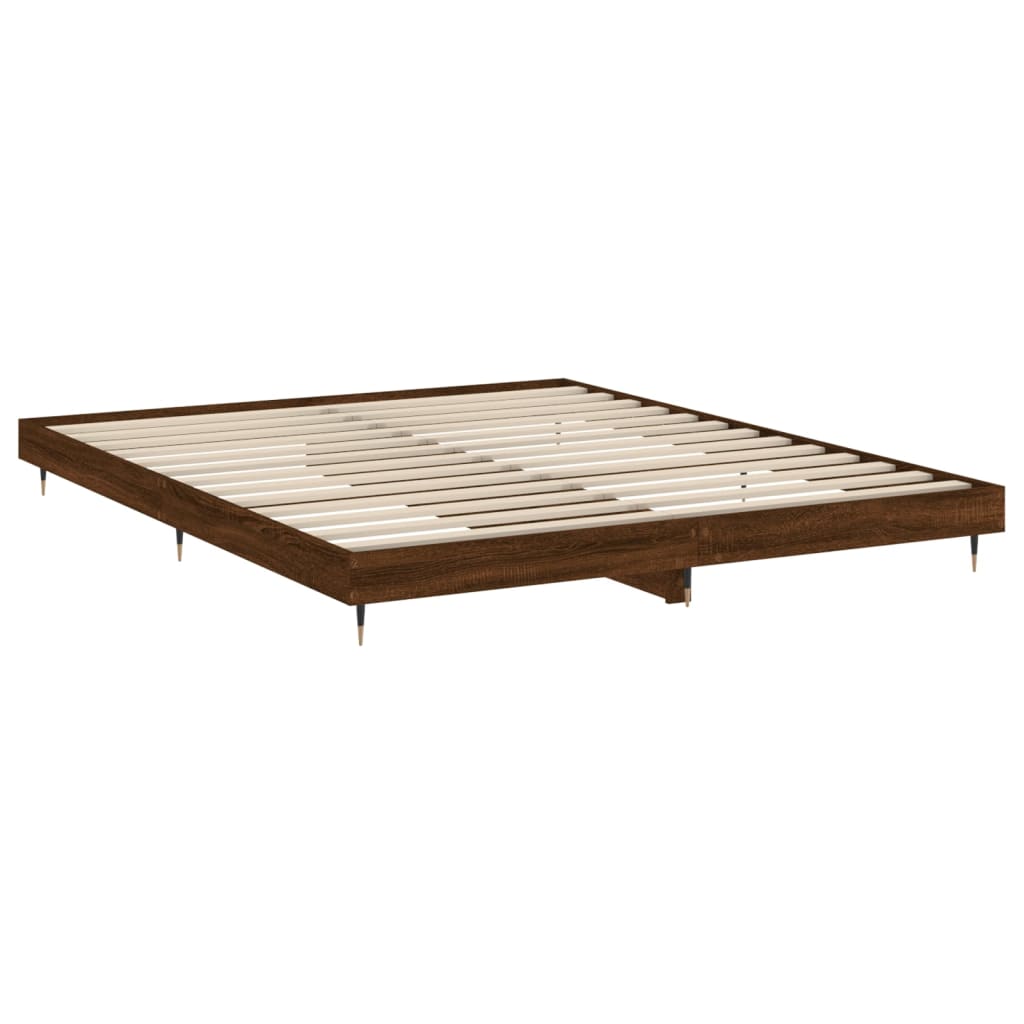 Berkfield Bed Frame Brown Oak 180x200 cm 6FT Super King Engineered Wood