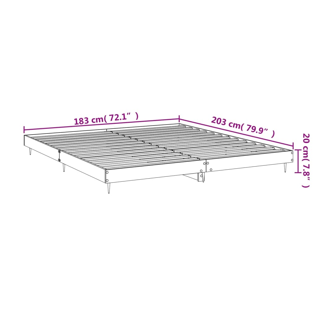 Berkfield Bed Frame Brown Oak 180x200 cm 6FT Super King Engineered Wood
