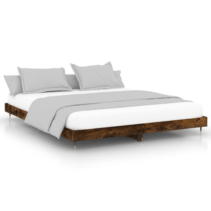 Berkfield Bed Frame Smoked Oak 160x200 cm Engineered Wood