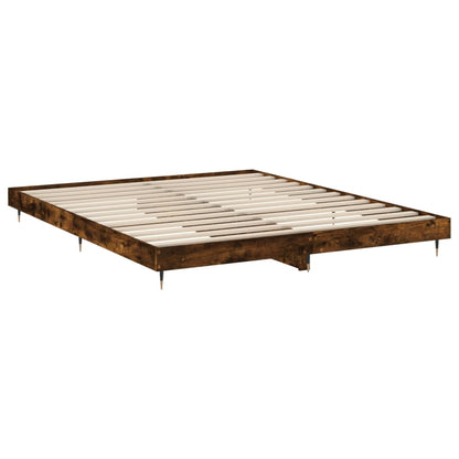 Berkfield Bed Frame Smoked Oak 160x200 cm Engineered Wood